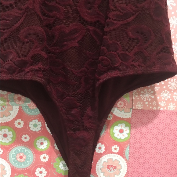 Vine and Valley burgundy thong bodysuit - Picture 3 of 5